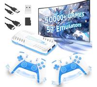 X10 Pro 2025 New Wireless Retro Game Console 50000+ Games 51 Emulator Console,4K HD Output Retro Game Stick with 2.4GHz Wireless Controllers,Cortex-A55,S905X3,Plug & Play Video Games for TV (Blue)