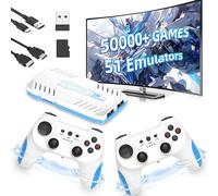 X10 Pro 2025 New Wireless Retro Game Console 50000+ Games 51 Emulator Console,4K HD Output Retro Game Stick with 2.4GHz Wireless Controllers,Cortex-A55,S905X3,Plug & Play Video Games for TV (White)