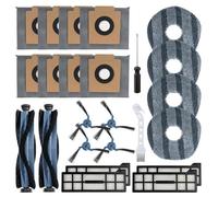 X10 Pro Omni Accessories for Eufy X10 Pro Omni Vacuum for Eufy Mop Pads - X10 Pro Omni Dust Bags x 8, Main Brush x 2, HEPA Filter x 4, Mop Pads x 4, Side Brushes x 4, 1 Cleaning Brush, 1 Screwdriver