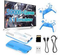 X10 Pro Retro Gaming Stick Retro Game Console,50000+ Classic Games 51 Emulators,4K HD Game Stick,2.4G Dual Wireless Controllers,S905X3,Plug and Play Retro Gaming Console,Gift for Adult (Blue128G)
