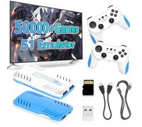 X10 Pro Retro Gaming Stick Retro Game Console,50000+ Classic Games 51 Emulators,4K HD Game Stick,2.4G Dual Wireless Controllers,S905X3,Plug and Play Retro Gaming Console,Gift for Adult (White128G)