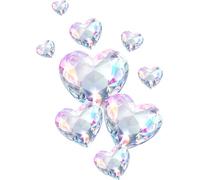 x10 White Heart Vinyl Stickers, Cover up Marks, Weatherproof, Hardwearing & Vibrant, Multi-purpouse Ideal for Phone case, Cups, Wine Glass, Toilet, car, Wall & All Projects. (Diamond White)