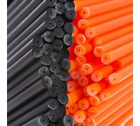x100 114mm x 4mm Halloween Black & Orange Coloured Plastic Lollipop Lolly Cake Pop Sticks by Loypack