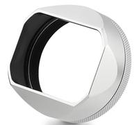x100vi Square Metal Lens Hood Haoge LH-X54W for Fujifilm Fuji X100VI Camera Silver with 49mm UV Filter Adapter Ring