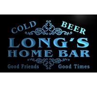 x1086-tm Long's Home Bar Beer Custom Personalized Name Neon Sign