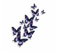 x11 Midnight Violet Butterfly Vinyl Stickers, Cover up Marks, Multi-Purpose Ideal for Phone, Cups, Tile, Toilet, Car, Laptop, Glass, Non Transparent Wall Decal, Weatherproof & Vibrant (Cosmic Violet)