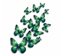 x12 Forest Green Butterfly Vinyl Stickers, Cover up Marks, Multi-Purpose Ideal for Phone, Cups, Tile, Toilet, Car, Laptop, Glass & Wall. Non Transparent Decal, Weatherproof & Vibrant (Dark Green)