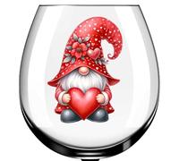 x12 Gnome Gonk Red Heart Valentines Day Glass Vinyl Decal Stickers Colour nm72