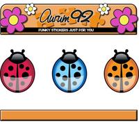 x12 Ladybird Stickers car Stickers, Laptop, Phone etc. Mixed Colours