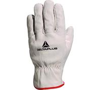 X12 Pairs Delta Plus FBN49 Grey Full Grain Leather Quality Safety Work Gloves (XL)