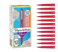 x12 Paper Mate Flair Felt Tip Pens | Medium Point (0.7 mm) Marker Pens Red Pens