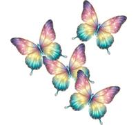 x12 Rainbow Butterflies Vinyl Stickers Non Transparent Butterfly Decals 7x6.5cm Multi Purpose use for Toilet, Laptop, Phone case, Cups, Cars, Bins, Plastic, Tiles & More (Rainbow Butterfly)
