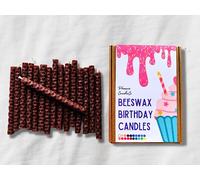 x16 Beeswax Birthday Candles | Hand-Rolled | Eco-Friendly (Brown)