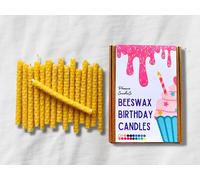 x16 Beeswax Birthday Candles | Hand-Rolled | Eco-Friendly (Natural Gold)