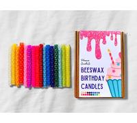 x16 Beeswax Birthday Candles | Hand-Rolled | Eco-Friendly (Rainbow)