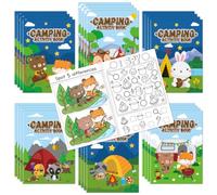 X1zuue 72Pcs Mini Camping Activity Books Happy Camper Bulk Coloring Books for Kids Summer Camp Travel Games