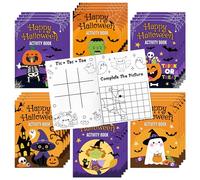 X1zuue Halloween Activity Books for Kids - 72Pcs Happy Halloween Mini Games Coloring Book Set Bulk Mazes Word Search Word Scramble Games for Classroom DIY Art Gifts Trick or Treat Holiday Party Favors