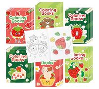 X1zuue Strawberry Coloring Books for Kids - 24Pcs Bulk Strawberry Mini Coloring Booklet Fruit Theme DIY Art Drawing Book for Toddlers Summer Holiday Party Goodie Bags Stuffers School Classroom Favors