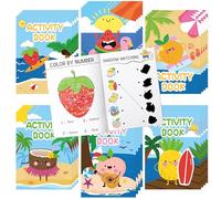 X1zuue Summer Activity Books for Kids - 48 Pieces Coloring Books Set Bulk Pack Tropical Summer Search Labyrinths, Word Scramble Games, Mini Books for Party, Goodie Bags, Stuffers, School