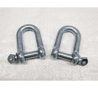 x2 10MM Galvanised Commercial Dee Shackles - Chain Connector Caravan Tether