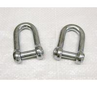 x2 10MM Galvanised Steel Commercial Dee Shackles with Countersunk Pin