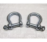 x2 11MM Galvanised Commercial Bow Shackles - Chain Connector Caravan Tether