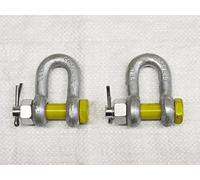 X2 2 Ton Galvanised Dee Shackle with 16MM Yellow Safety Pin