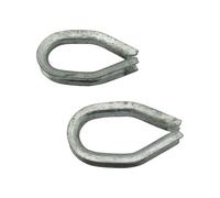 X2 20MM Galvanised Reeving Thimble - Eyelet Wire Rope Galvanised Finish