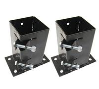 x2 3" Flush Fit Bolt Down Bolt Grip Fence Supports - 75MM Post Holder Like Metpost