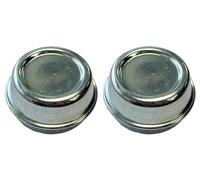 x2 48mm Hub Caps, Trailers, Grease Dust Wheel Cap, Metal, Cover, Alko non Euro,
