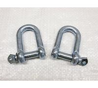 x2 6MM Galvanised Steel Commercial Dee Shackles