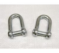 x2 8MM Galvanised Commercial Dee Shackles With Countersunk Pin - Chain Connect Caravan Tether Flush