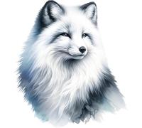 x2 Beautiful Fox Vinyl Decal Stickers, Cover Marks, 110mm Tall Qty:2, Ideal for Laptop, Tiles, Scrapbooking, Jars and More, Vibrant & Waterproof, Arctic Animal Graphics (Fox, 110mm Qty:2)