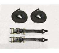 x2 Black 25MM 2M 1.5 Ton Ratchet Straps - 1500KG Metre Tie Down Lashing Claw J Hook