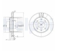 2x Brake disc Vented BG3202 DELPHI for MITSUBISHI VOLVO