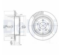 Genuine Delphi Rear Vented Brake Discs Set Pair - BG4041