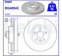Delphi BG4094C 300 mm Front Coated Brake Disk Set For Ford Volvo Range Rover