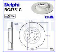 2x DELPHI BG4751C Brake Discs Rear For Audi A3 Q3 TT Piaggio Seat Skoda VW