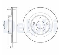 Genuine Delphi Rear Solid Coated Brake Discs Set Pair - BG4924C