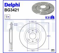 x2 Brake Disc Delphi BG3421 Fits Citroen Peugeot Berlingo C-Elysee C2 Enterprise