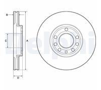 Genuine Delphi Front Vented Coated Brake Discs Set Pair - BG3713C