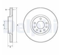 x2 Brake Disc Delphi BG3770C Fits Opel Saab Vauxhall Adam Astra H Classic Corsa