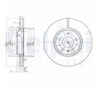 2x DELPHI Brake Discs Front For Opel Signum Vectra Saab 9-3 9-3X Vauxhall