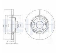 Delphi BG4251C Front Brake Disc Set Coated 300mm Fits Hyundai and KIA Models