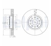 Delphi Brake Disc Set BG4330C 314mm Front Vented Coated Pair for SEAT Skoda VW