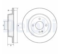 Delphi Brake Discs Rear Full 2 x Diameter 262 mm | Bg4564