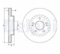 x2 Brake Disc Delphi BG4565C Fits Hyundai Kia Elantra i30 Kona Veloster Ceed Pro