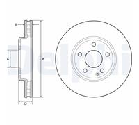 x2 Brake Disc Delphi BG4646C Fits Infiniti Mercedes Q30 A B -Class CLA Vented
