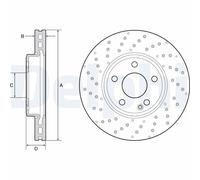 x2 Brake Disc Delphi BG4657C Fits Mercedes-Benz A-Class B-Class CLA GLA-Class