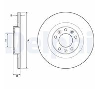 x2 Brake Disc Delphi BG4662C Fits Citroen DS Fiat Peugeot Toyota Vauxhall C4